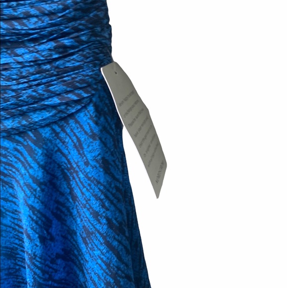 NEW HALSTON HERITAGE Ruched One-Shoulder PLEATED DRESS Size 4 BLUE NORDSTROM - Picture 6 of 10
